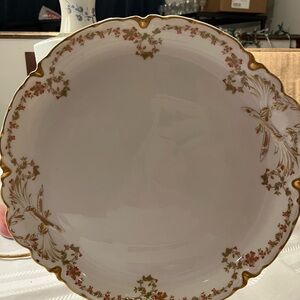 Haviland Gold and White Floral Dinner Plate